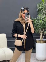 مانتو لینن رنگی بغل پنج دکمه کد 4957 - تصویر 9