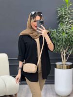 مانتو لینن رنگی بغل پنج دکمه کد 4957 - تصویر 22