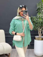 مانتو لینن رنگی بغل پنج دکمه کد 4957 - تصویر 19