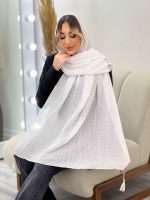 شال پفکی منگوله دار کد 4720 - تصویر 17