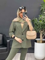 مانتو دو دکمه ثمین کد 4868 - تصویر 17