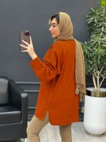 مانتو دو جیب پیله بغل چاک کد 4956 - تصویر 9