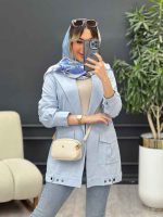 مانتو دو جیب پاکتی پایین پاگن کد 4780 - تصویر 9
