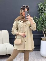 مانتو لینن تک جیب گلدوزی کد 4775 - تصویر 6