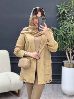 مانتو دو جیب پاکتی پایین پاگن کد 4780 - تصویر 15