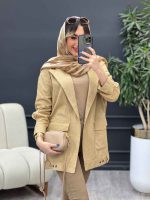 مانتو دو جیب پاکتی پایین پاگن کد 4780 - تصویر 6