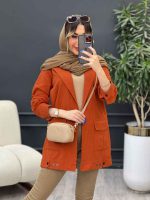 مانتو دو جیب پاکتی پایین پاگن کد 4780 - تصویر 16