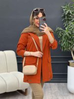 مانتو دو جیب پاکتی پایین پاگن کد 4780 - تصویر 5