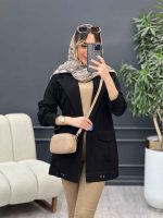 مانتو دو جیب پاکتی پایین پاگن کد 4780 - تصویر 4