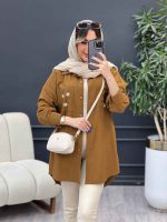 مانتو لینن تک جیب گلدوزی کد 4775 - تصویر 3