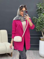 مانتو دو جیب پاکتی پایین پاگن کد 4780 - تصویر 8
