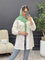 مانتو لینن تک جیب گلدوزی کد 4775 - تصویر 4
