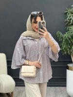 شومیز راه راه نگار کد 5066 - تصویر 25