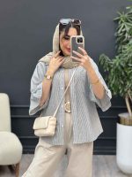شومیز راه راه نگار کد 5066 - تصویر 15