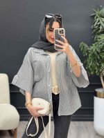 شومیز راه راه نگار کد 5066 - تصویر 22