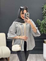 شومیز راه راه نگار کد 5066 - تصویر 5