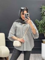 شومیز راه راه نگار کد 5066 - تصویر 14