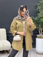مانتو جیب کراواتی آستین پاکتی کد 5027 - تصویر 9