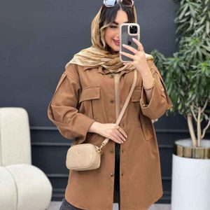 مانتو جیب کراواتی آستین پاکتی کد 5027