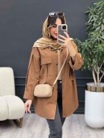 مانتو جیب کراواتی آستین پاکتی کد 5027 - تصویر 22