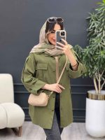 مانتو جیب کراواتی آستین پاکتی کد 5027 - تصویر 14