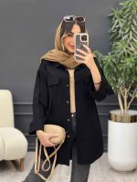 مانتو جیب کراواتی آستین پاکتی کد 5027 - تصویر 5