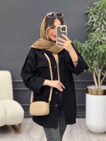 مانتو جیب کراواتی آستین پاکتی کد 5027 - تصویر 13