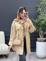 مانتو جیب کراواتی آستین پاکتی کد 5027 - تصویر 4
