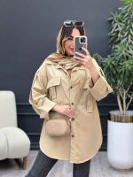 مانتو جیب کراواتی آستین پاکتی کد 5027 - تصویر 12