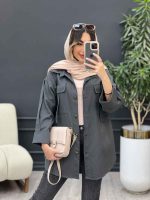 مانتو جیب کراواتی آستین پاکتی کد 5027 - تصویر 19