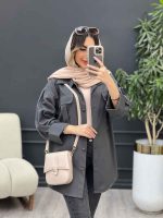 مانتو جیب کراواتی آستین پاکتی کد 5027 - تصویر 3