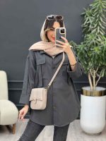 مانتو جیب کراواتی آستین پاکتی کد 5027 - تصویر 11