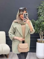 مانتو کتی دو دکمه جیب نما کد 5096 - تصویر 5
