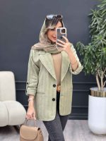 مانتو کتی دو دکمه جیب نما کد 5096 - تصویر 15