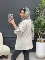 مانتو کتی دو دکمه جیب نما کد 5096 - تصویر 12