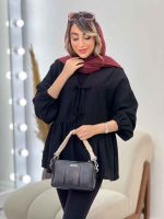 مانتو کمر چین جلو بند دار کد 5037 - تصویر 3