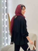 مانتو کمر چین جلو بند دار کد 5037 - تصویر 5