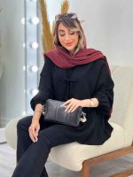 مانتو کمر چین جلو بند دار کد 5037 - تصویر 6