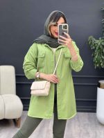 مانتو برش دار دو جیب سلما کد 5050 - تصویر 2
