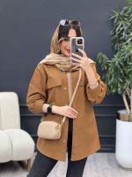 مانتو بغل زیپ جیب نما کد 5087 - تصویر 7