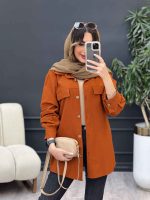 مانتو بغل زیپ جیب نما کد 5087 - تصویر 2
