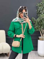 مانتو بغل زیپ جیب نما کد 5087 - تصویر 5