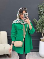 مانتو بغل زیپ جیب نما کد 5087 - تصویر 26