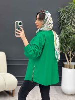 مانتو بغل زیپ جیب نما کد 5087 - تصویر 13