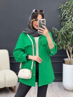 مانتو بغل زیپ جیب نما کد 5087 - تصویر 3