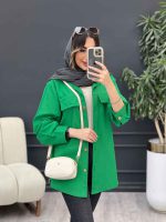 مانتو بغل زیپ جیب نما کد 5087 - تصویر 17