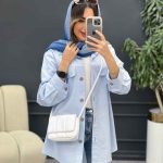مانتو بغل زیپ جیب نما کد 5087