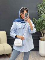 مانتو بغل زیپ جیب نما کد 5087 - تصویر 21