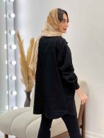 مانتو دو جیب برش دار سرو کد 5098 - تصویر 5
