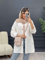 مانتو بغل سه دکمه سروناز کد 5089 - تصویر 5